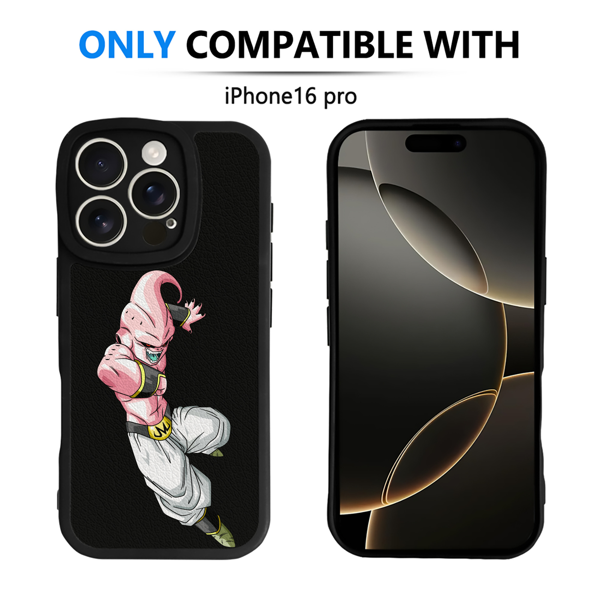 （画像用） ドラゴンボール 魔人ブウ DRAGON BALL Majin Buu 【iPhone 16シリーズ対応】シリコンスマホケース（レザー調） 材質：シリコン